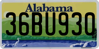 AL license plate 36BU930