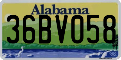 AL license plate 36BV058