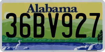 AL license plate 36BV927