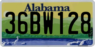 AL license plate 36BW128