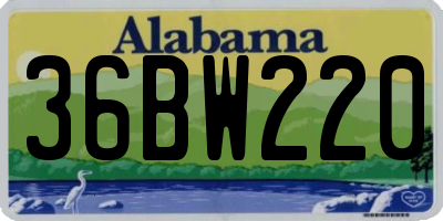 AL license plate 36BW220