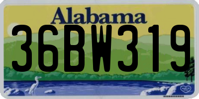 AL license plate 36BW319