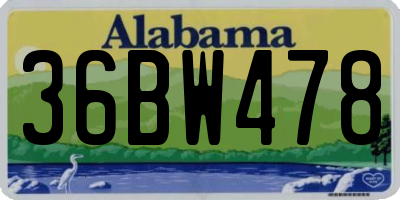 AL license plate 36BW478