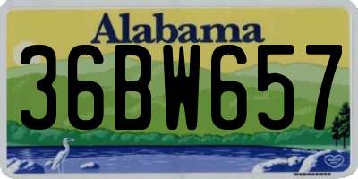 AL license plate 36BW657
