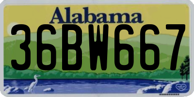 AL license plate 36BW667