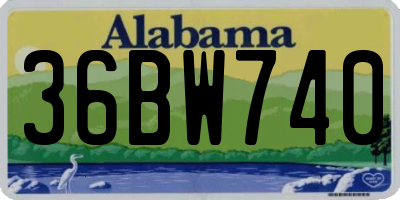 AL license plate 36BW740