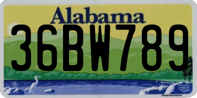 AL license plate 36BW789