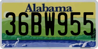 AL license plate 36BW955