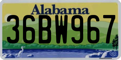 AL license plate 36BW967