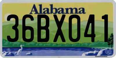 AL license plate 36BX041