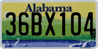 AL license plate 36BX104