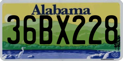 AL license plate 36BX228