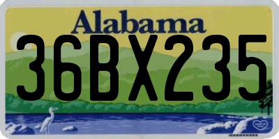 AL license plate 36BX235