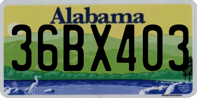 AL license plate 36BX403