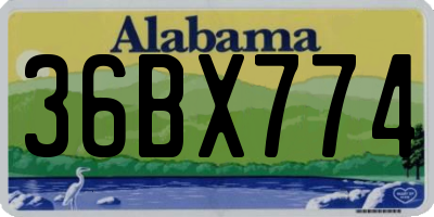 AL license plate 36BX774