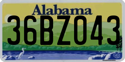 AL license plate 36BZ043