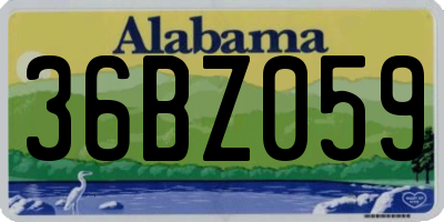 AL license plate 36BZ059