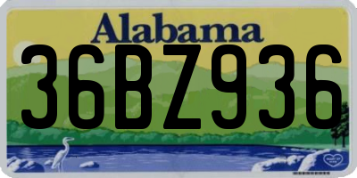 AL license plate 36BZ936