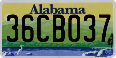 AL license plate 36CB037