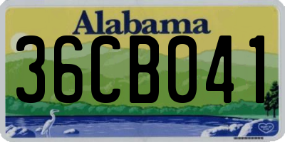 AL license plate 36CB041