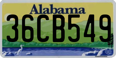 AL license plate 36CB549