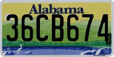 AL license plate 36CB674