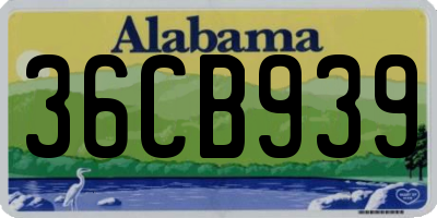 AL license plate 36CB939