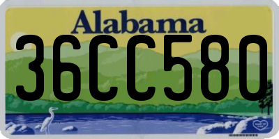 AL license plate 36CC580