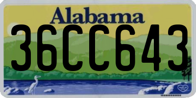 AL license plate 36CC643