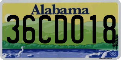 AL license plate 36CD018