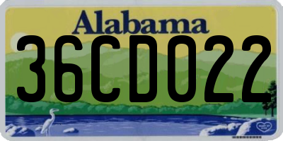 AL license plate 36CD022
