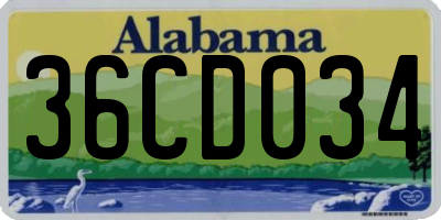 AL license plate 36CD034