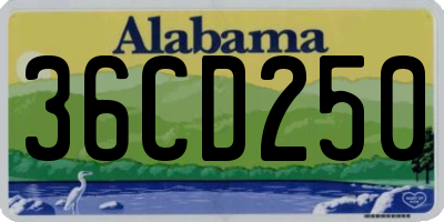 AL license plate 36CD250