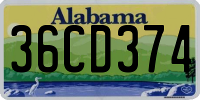 AL license plate 36CD374