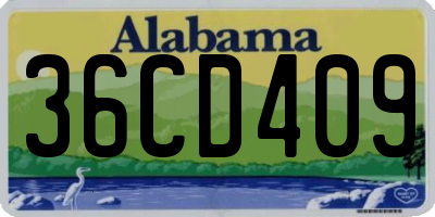 AL license plate 36CD409