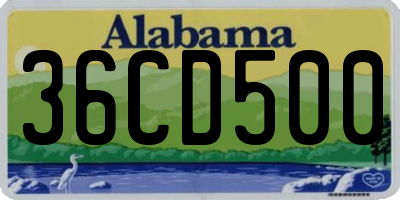 AL license plate 36CD500