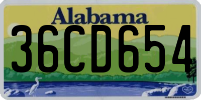 AL license plate 36CD654