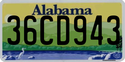 AL license plate 36CD943