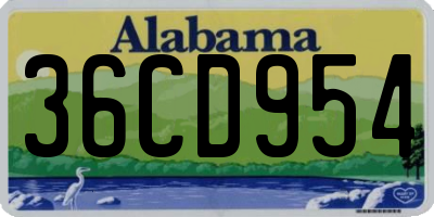 AL license plate 36CD954