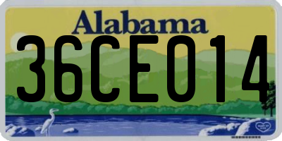 AL license plate 36CE014