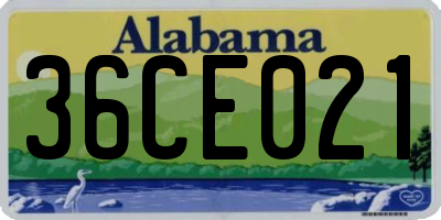 AL license plate 36CE021