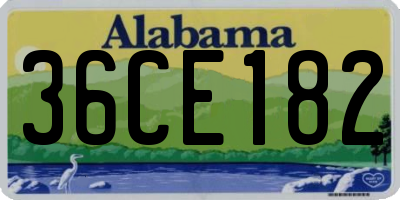 AL license plate 36CE182