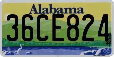 AL license plate 36CE824