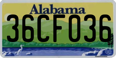 AL license plate 36CF036
