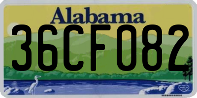 AL license plate 36CF082