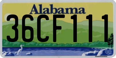 AL license plate 36CF111