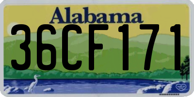 AL license plate 36CF171