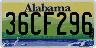 AL license plate 36CF296