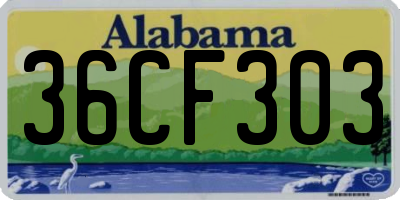 AL license plate 36CF303