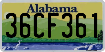 AL license plate 36CF361